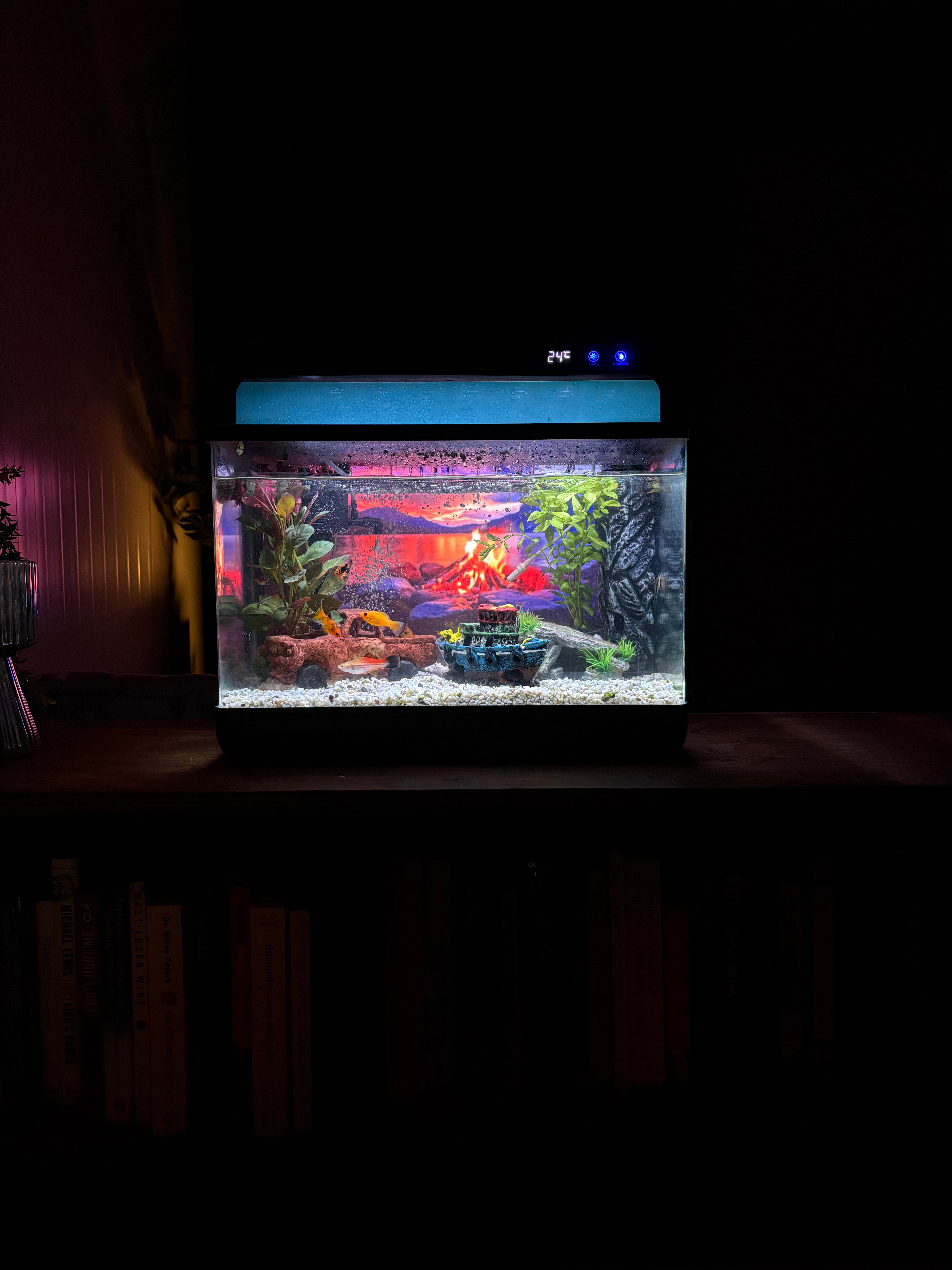 AquaImpact nano aquarium met vissen in modern interieur