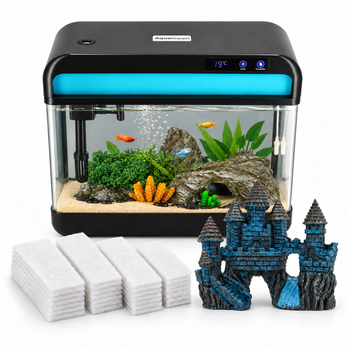 AquaImpact 26L Starterpakket met decoratie naar keuze en 20 filters